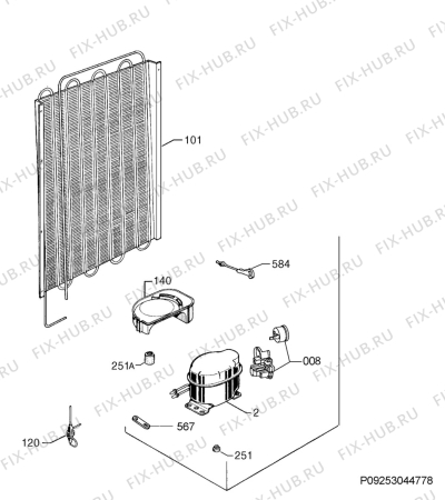 Взрыв-схема холодильника Ikea LFCF186/44 30200535 - Схема узла Cooling system 017